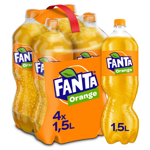 Fanta Orange - fruchtig-spritzige Limonade mit klassischem Orangen-Geschmack - erfrischender Softdrink in Einweg Flaschen 4 x 1500 ml