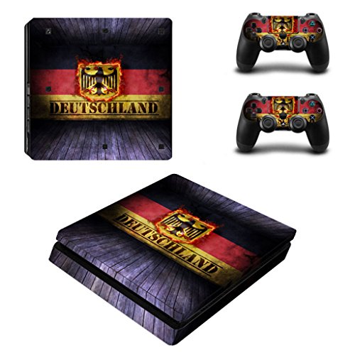PS4 Slim PlayStation4 Slim Designfolie Sticker Skin Set für Konsole + 2 Controller by Funky Planet
