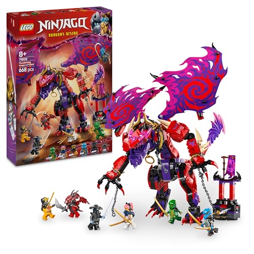 LEGO NINJAGO Chaosdrache Donnerzahn - Kinder Spielzeug - Bewegliche Actionfigur mit 6 Minifiguren (Lloyd, NYA, Arin und Sora) - Geschenk zu Weihnachten für Jungen und Mädchen ab 8 Jahren - 71832