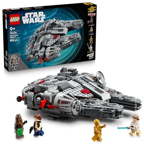 LEGO Star Wars 75426 SMART Play: Millennium Falke Modell - Kompatibles Interaktives Spielzeug inkl. 4 SMART Tags und 4 Minifiguren - Geschenkidee für Jungen und Mädchen ab 9 Jahren und erwachsene Fans