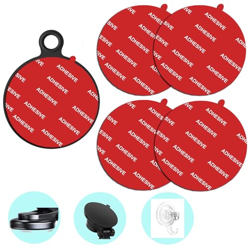 D.SKING 4 Stück, 70 mm, sehr hohe Haftung, Selbstklebende Ersatzteile, kreisförmige doppelseitige Pads für Armaturenbrett/Windschutzscheibe, Saugnapf, Handyhalterung, Auto, DVR, Zuhause