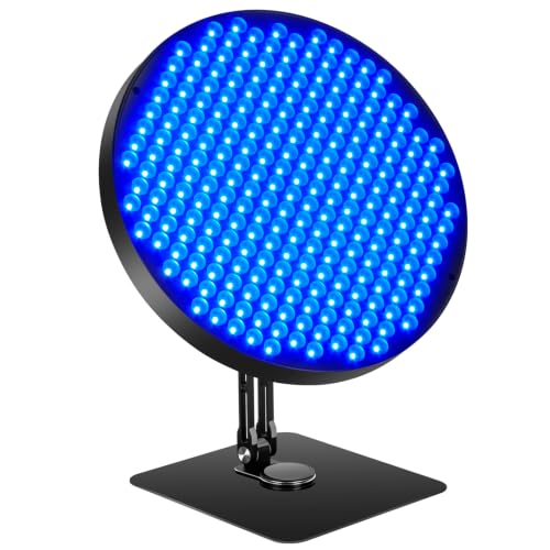 Ibtyzo 50W LED Bräunungslampe für Zuhause, 460NM Solarium Licht mit 250 LEDs, 360° verstellbarer Gesichts- & Ganzkörper Bräuner mit Zeitschaltuhr, Schwarz