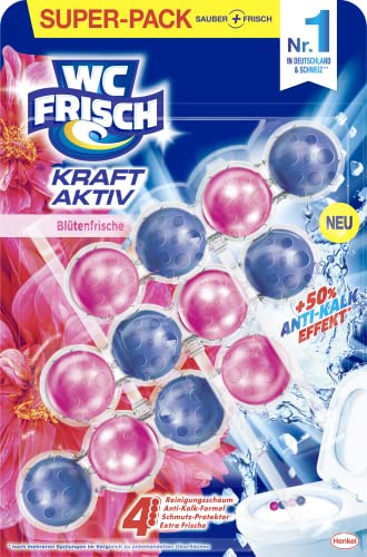 WC-Frisch WC FRISCH Kraft Aktiv Duftspüler Blüten-Frische (150 g), WC Reiniger für Reinigung bei jeder Spülung, Duftsteine für langanhaltend frischen Duft, + 50 % Anti-Kalk Effekt*