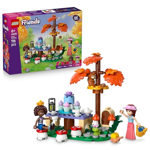 LEGO Friends Teeparty im Wald - Spielset mit 2 Minifiguren, 2 Tierfiguren & Spielzeug Lebensmittel Zubehör - Kinderzimmer Deko - Geschenkidee für Mädchen ab 6 Jahren - 42690