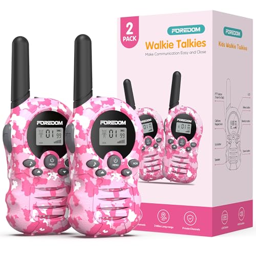 FOREDOM Walkie Talkies für Kinder Walkie Talkies Funkgeräte Set Spielzeug für Jungen & Mädchen 3-12 Jahre, Geschenke Outdoor-Abenteuer – 2er Set