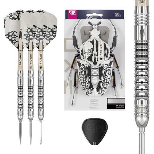 TARGET Darts EXO Edition 90% Tungsten Steel Tip Darts Set - 23g Barrel SP03 - Steel Tip Dart Set, Swiss Point Darts mit Pro Grip Schäften und No.6 Flights, SP Tool Included