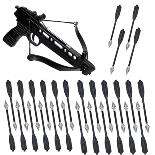 fUfIzU 6,7 Zoll Bogenschießen-Aluminium-Armbrustpfeile Mit Hochschlagfesten Bolzen. Kurze Pfeile Für 50-80-Pfund-Jagdarmbrüste Für Präzisionszielpfeile. Aluminiumpfeile, Ohne Armbrust,Schwarz,12