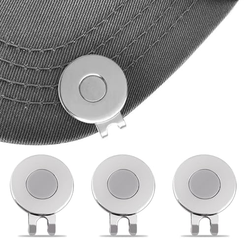 Butyeak Magnetisch Golf Ballmarkierer, Cap Clip Golf, Golf Magnetisch Hut Clip, Golfballmarker, 3 Stück Golf Hut Clip, Golfkappen Clips, Golf Mütze Clips mit Starkem Magnet, Golfmützen Clips