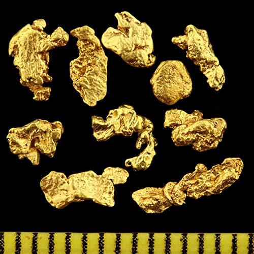 Echte Goldnuggets mit 20-23 Karat aus Alaska inkl. Echtheitszertifikat ! TOP-Wertanlage seltener wie Goldbarren ! Wertiges Geschenk für alle Anlässe. Größe je Nugget 2-5 mm (10 Gramm)