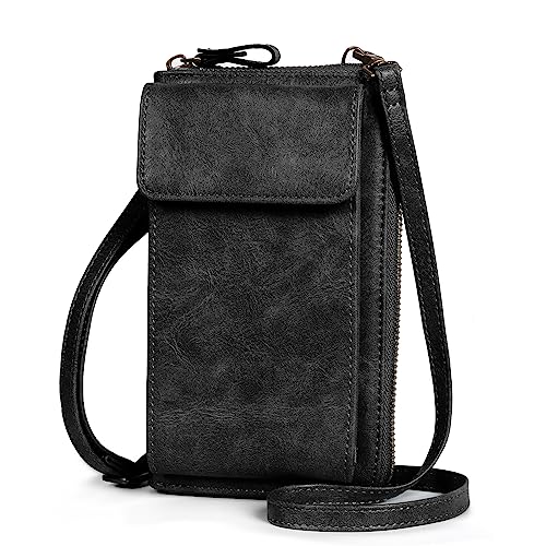 TANTOMI Handytasche zum Umhängen, Umhängetasche Damen RFID Blocking, Handy Tasche Damen Umhänge mit Abnehmbarem Gurt, Schultertasche Vielen Fächern
