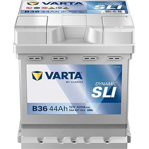 VARTA Automotive DYNAMIC SLI (B36) 12V 44Ah 420A - Nassbatterie KFZ mit Standardausstattung & ohne Start-Stopp System - Starterbatterie für einfachen Energiebedarf - Bleisäurebatterie wartungsfrei