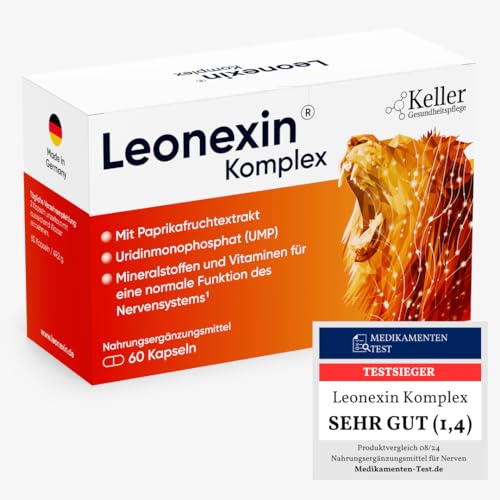 Leonexin Komplex I Für Löwenstarke Nerven 60 Kapseln I Mit Uridinmonophosphat (UMP) & Paprika I Kann Nervenstärke & Entspannung unterstützen I Mit Mineralstoffen & Vitanimen I Nervenkomplex