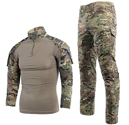 LANBAOSI Herren Paintball Anzug Anzug Kampfhemd und Hose Set Langarm Ripstop Kleidung BDU Jagd Militäruniform