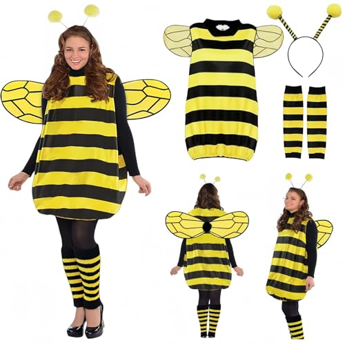 Bienenkostüm Erwachsene Damen, Bienen Kostüm Damen: Bienenkostüm Erwachsene Faschingskostüme Karneval Lustig Tierkostüm Cosplay Karnevalskostüm Witzige Damenkostüme Für Karneval Cosplay Party