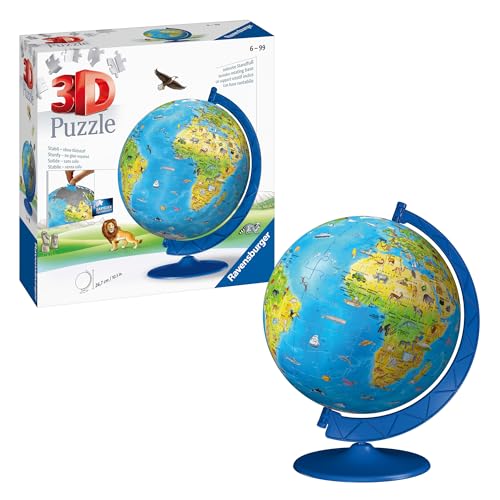 Ravensburger 3D Puzzle 11160 - Puzzle-Ball Kinderglobus in Deutscher Sprache - 180 Teile - Puzzleball Globus für Kinder ab 6 Jahren