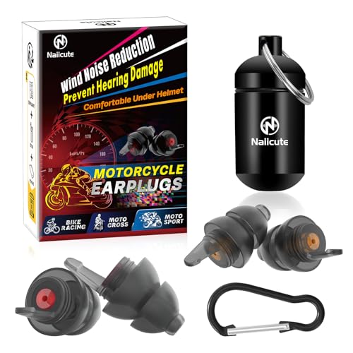 Naiicute Motorrad Ohrstöpsel Windgeräusche 2 Paar, Verhindern Gehörschäden Ohrenstöpsel für Fahrrad, Renn, Touring -Verkehr noch hörbar- Wiederverwendbare Silikon Stöpsel, Bequemes Motorcycle Earplugs