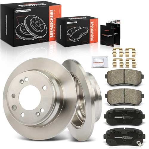 Frankberg Bremsensatz inkl. 2x Bremsscheiben + 4x Bremsbeläge Hinten Kompatibel mit i30 FD Cee'D Schrägheck ED Pro Cee'D ED Cee'D SW ED Replace# 583021HA10, 58302D7A00
