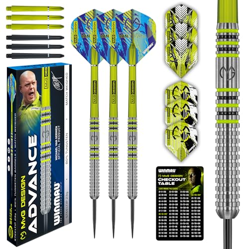 WINMAU – Michael Van Gerwen MvG Advance – 23g, 80% Wolfram, Dartpfeile Profi mit Dart-Flights und -Schäften (Stielen)