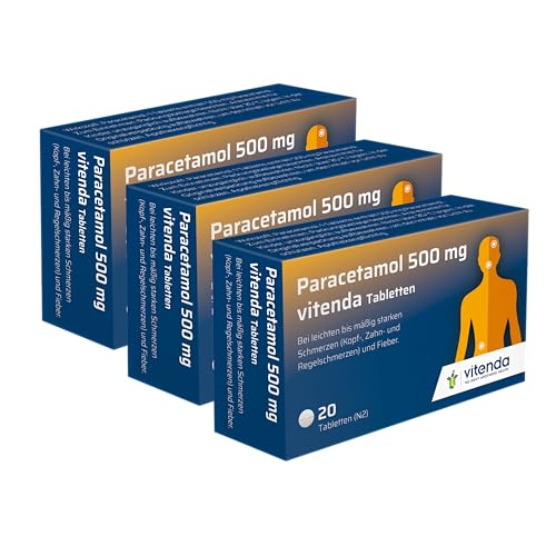 Vitenda Paracetamol 500 mg Tabletten 3x20 Stück - Der gut verträgliche Klassiker hilft gegen Schmerzen und Fieber