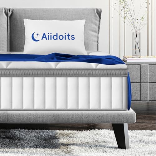Aiidoits Matratze 90x200 cm, Höhe 25 cm, 7 Zonen Taschenfederkernmatratze mit abnehmbarem, waschbarem Spannbettlaken, Oeko-TEX Zertifiziert, Härtegrad H3, 100 Nächte Probeschlafen