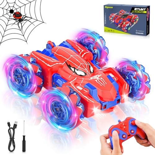 Nigecue Ferngesteuertes Auto, 2,4GHz RC Auto mit eingebautem wiederaufladbarem Akku, 360°-Drehung, Coole Lichter, Allradantrieb, 4WD RC Truck für Kinder ab 3 4 5 6 7 8 9 Jahre