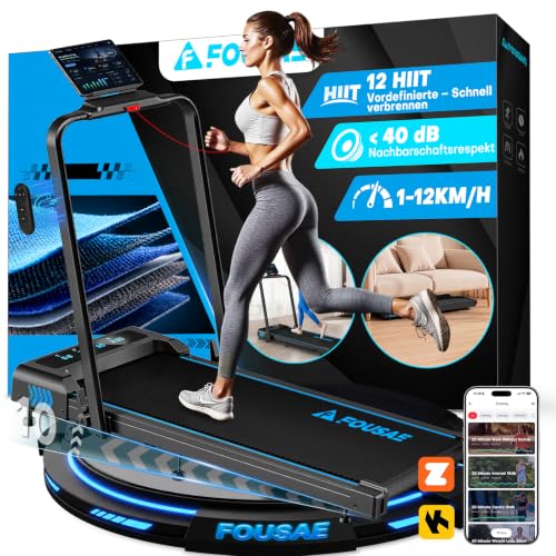 Laufband für Zuhause, 5 in 1 Walking Pad, 12km/h Klappbar Laufband mit 10% Steigung, 2.75HP bürstenlosem Motor Walking Machine mit LED-Anzeige, App-Kompatibilität, 12 Programmen, Doppeloperation
