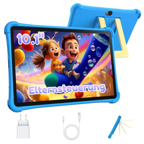 ALLDOCUBE iPlay 70 SE Kinder Tablet 10 Zoll, iWAWA Kindersicherung, 4G LTE Android 15 mit 7GB RAM+64GB ROM (TF 512GB), 5500mAh, 5G Wi-Fi, BT 5.0, GPS, Kids Tablet mit Eva Case - Blau