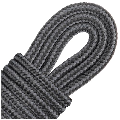 SULPO 2 Paar Trekking Schnürsenkel Rounde 4 mm – robuste Outdoor Schuhbänder für Wanderschuhe, Trekkingschuhe, Arbeitsschuhe, Bergschuhe – Reißfest, abriebfest, verstärkte Enden – Stahl-Schwarz 180 cm