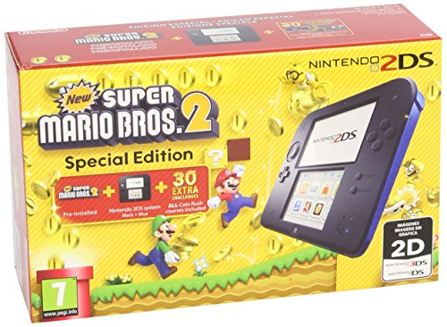 Nintendo 2DS schwarz-blau inkl. New Super Mario Bros. 2
