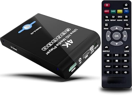 4K 60Hz UHD Media Player & HDD Enclosure 2-in-1,Play H.265/HEVC H.264/AVC MP4 MKV Videos MP3 Music JPG Photos,4K HDMI, Analog AV,USB 3.0, Type C,Supports SSD,2.5