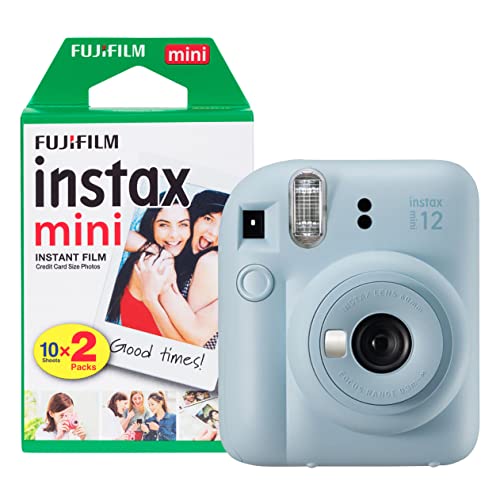 Fujifilm Instax Mini 12 Sofortbildkamera mit 20 Aufnahmen, Pastellblau