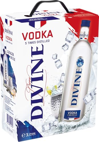 Pure Divine - Französischer Vodka aus den Nordvogesen - 37.5 Prozent Vol - Großpackungen 3 Liter - Wodka Bag in Box (1 x 3 l)