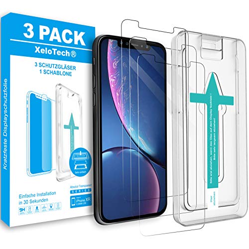 XeloTech Premium Schutzglas für iPhone Xr oder iPhone 11 [3xStück] - hochwertiger Displayschutz - robuste Schutzfolie aus Panzerglas - 9H+ Glasfolie