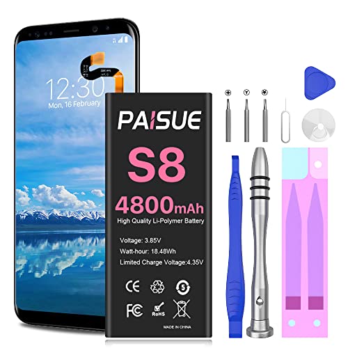 Akku für Samsung Galaxy S8, 4800mAh EB-BG950ABE Ersatzakku mit Hoher Kapazität Handy-Akku für Samsung Galaxy S8 G950 G950F mit Reparaturset