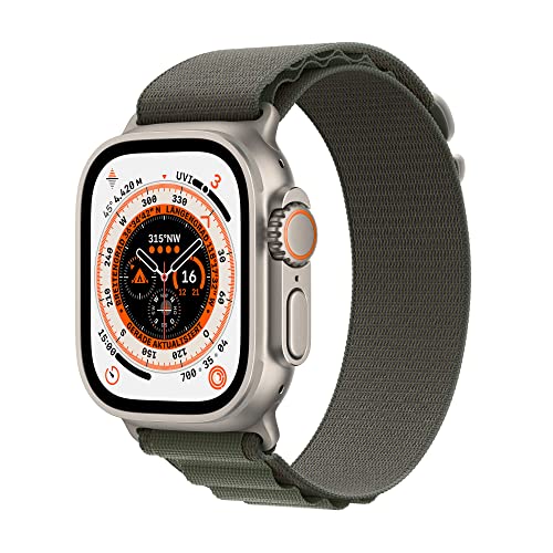 Apple Watch Ultra (GPS + Cellular mit 49mm) Titangehäuse mit Alpine Loop Grün - Medium (Generalüberholt)