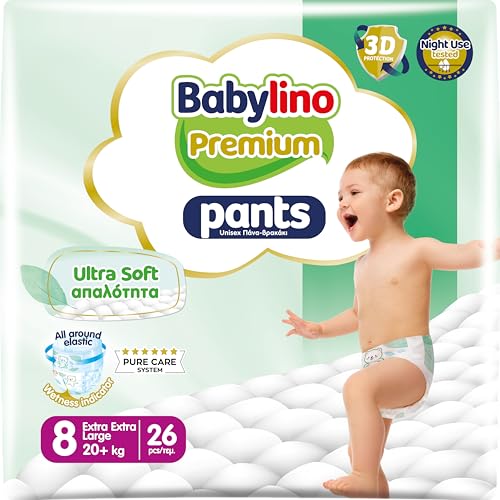 Babylino Premium Pants Größe 8 mit Ultra-Soft-Filter, XXL (20 + kg), 26 Stück