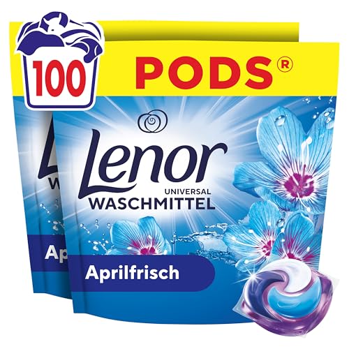 Lenor Pods Universal Waschkapseln Waschmittel, 100 Waschladungen, Aprilfrisch, Lang Anhaltende Frische Und Extra Geruchsabwehr