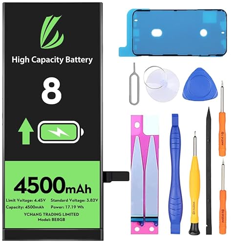 LL TRADER Akku für iPhone 8, 4500 mAh, Lithium-Ionen-Batterie mit hoher Kapazität und Reparaturwerkzeug-Set Neu
