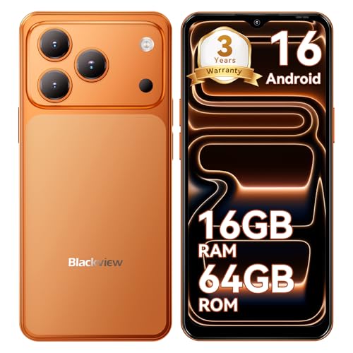 Blackview Wave 7C Handy Ohne Vertrag, Android 16 Handy Günstig, KI 32MP+13MP, 6.56'' Smartphones, 16GB+64GB/2TB TF, 4G Dual SIM Simlockfreie Handys/IP54/Gemini AI/3.5mm Jack/3 Slots/3 Jahre Garantie