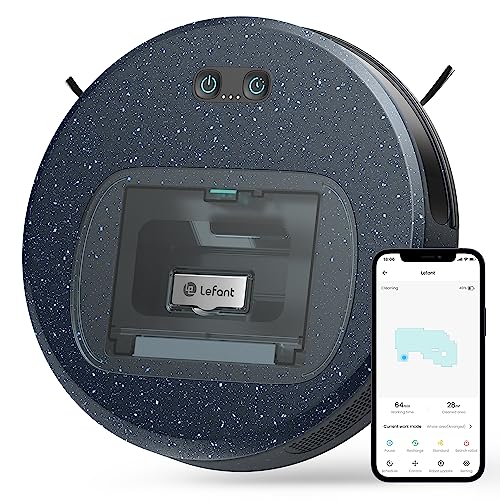 LEFANT F1 Saugroboter mit Wischfunktion, Staubsauger Roboter mit 5000 Pa Saugkraft, Ultraflaches Design, Bis zu 250 Minuten Akkulaufzeit, Ausgestattet mit einem 600-ml-Staubbehälter mit Sichtfenster