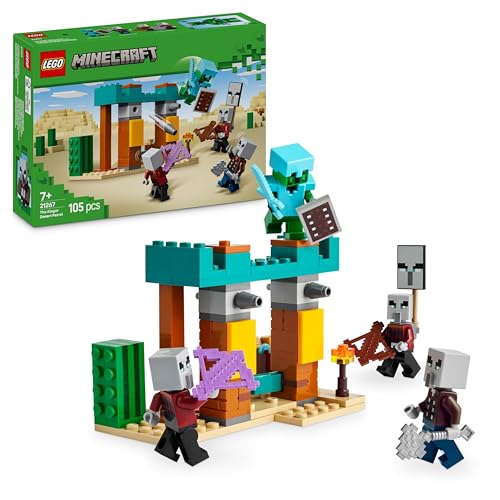 LEGO Minecraft Die Illager-Wüstenpatrouille - Gaming Spielzeug mit Figuren, darunter EIN Plünderer, EIN Vindikator und EIN Kaktusritter - Gamer Geschenk für Jungen und Mädchen ab 7 Jahren - 21267