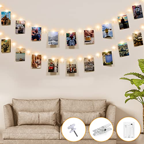kolpop Lichterkette mit Klammern für Fotos 5M 50LED Foto Batteriebetriebene Fotoclips für Wohnzimmer, Weihnachten, Hochzeiten, Party Bilder Aufhängen