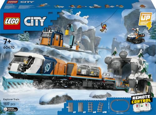 LEGO City Arktis-Polarexpress 60470 | Spielzeug ab 7 Jahren für Jungen, ferngesteuerter Zug, 6 Minifiguren, 22 Gleissegmente, Schneepflug, Geschenk, 1517 Teile