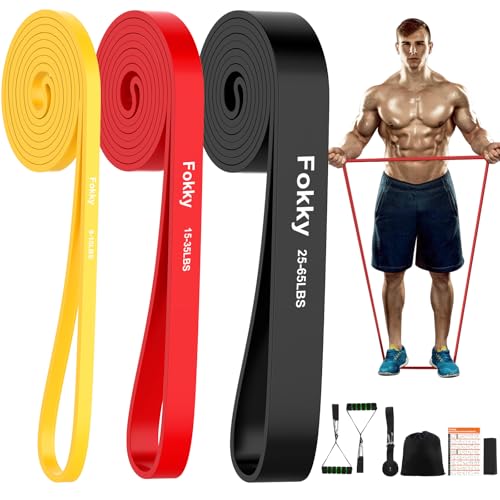 Fokky Fitnessbänder, Resistance Bands Set, Widerstandsbänder Fitnessband mit Türanker und Handgriffen, Gymnastikband für Krafttraining,Yoga,Pilates,Muskelaufbau