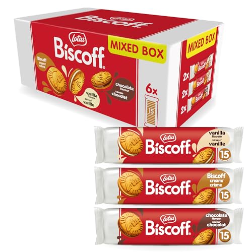 Lotus Biscoff | Doppelkeks Variety Pack | 3 Sorten | 2 Packungen pro Sorte | 15 Doppelkekse pro Packung | Zutaten natürlichen Ursprungs | Ohne Farbstoffe | 6 x 150g | 900g