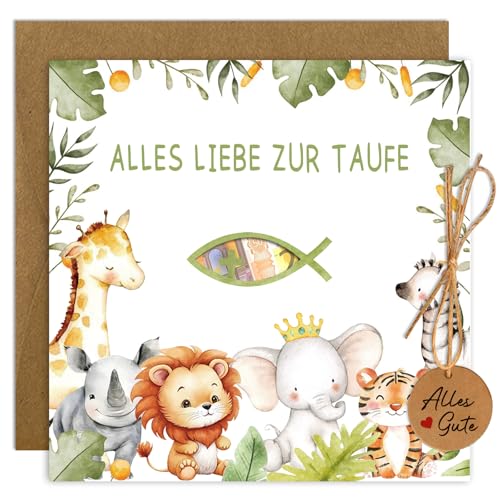Happirra Karte Taufe Geldgeschenke Verpackung mit Umschlägen, Taufgeschenke für Mädchen Jungs, Geschenk Taufe, Taufkarte Junge Mädchen