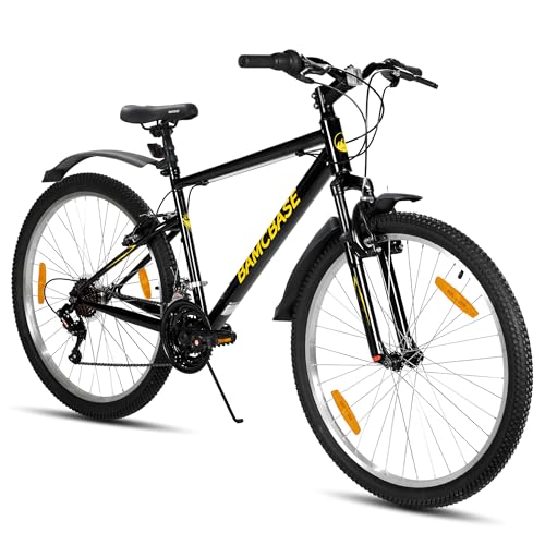 HILAND Agave 27,5 Zoll Mountainbike, Vorder- und Hinterrad-V-Bremse, Herren und Damen Fahrrad mit 18-Gang, Hochfester Stahlrahmen, Mountainbike für Erwachsene, Schwarz