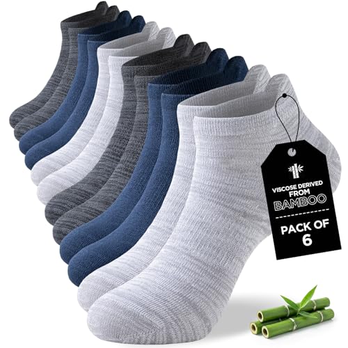 Niorasen Bambus Sneaker Socken für Damen & Herren, 6 Paar M&G&S 43-46