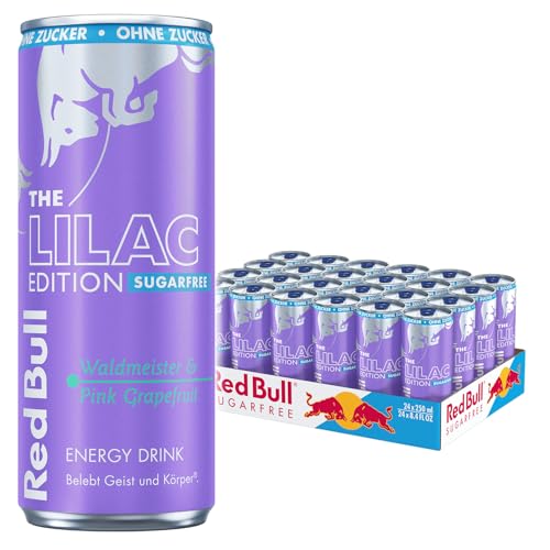 Red Bull Energy Drink Lilac Edition (Sugarfree) - 24er Palette Dosen - Getränke mit Waldmeister Pink Grapefruit Geschmack, EINWEG (24 x 250 ml)