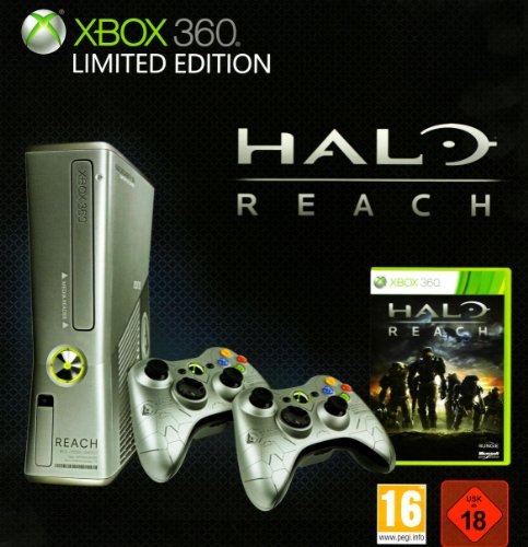 Xbox 360 - Konsole 250 GB, silber - Limited Edition inkl. Halo Reach + 2 Controller [PEGI]